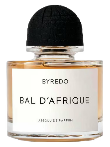 Byredo Bal d'Afrique perfume bottle on a black background