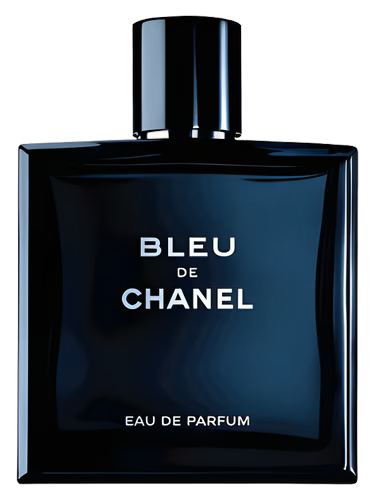 Bleu de Chanel Eau de Parfum bottle on a transparent background