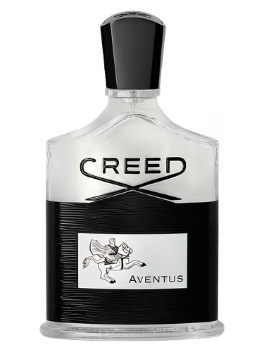 Creed Aventus perfume bottle on a white background