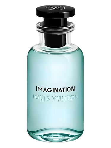 Louis Vuitton Imagination perfume bottle on a black background