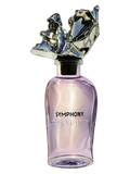 Louis Vuitton Symphony perfume bottle with decorative cap on a white background