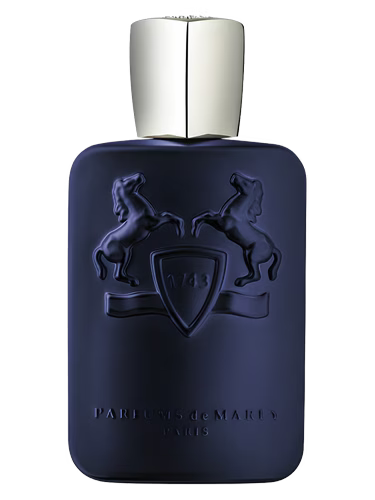 parfums de marly layton perfume bottle with silver cap on a white background
